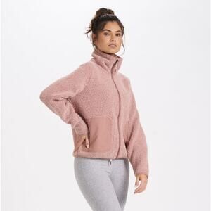 Vuori Women's Alpine Sherpa Fleece Jacket Light Terracotta Pink Small $188 MSRP